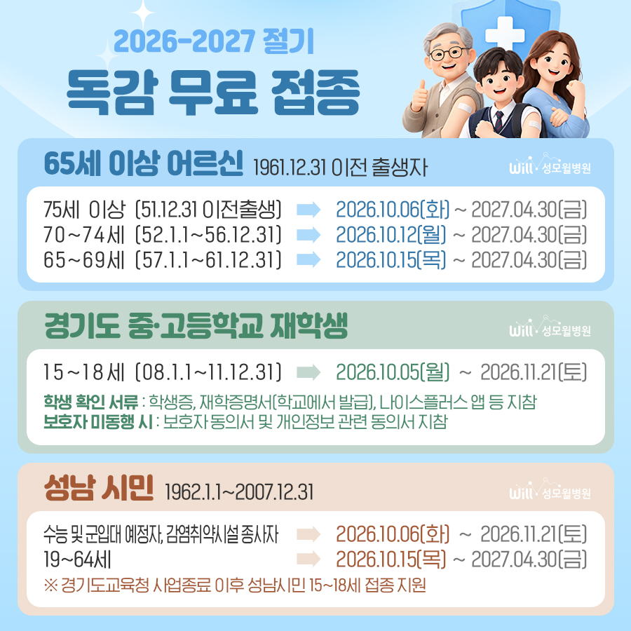 독감 무료 접종 이미지